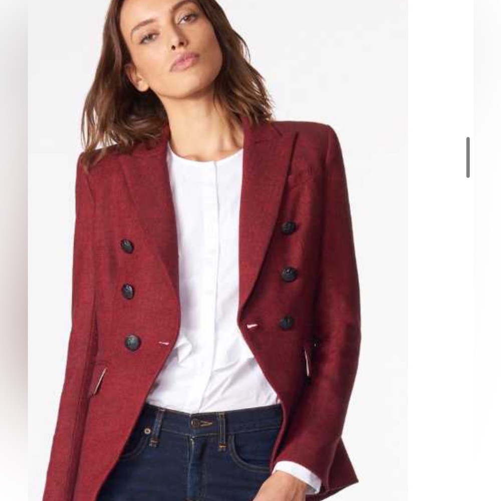 Veronica Beard Double Breasted Red Miller Jacket Blazer 6